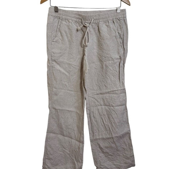Tommy Bahama linen neutral tan drawtring  pants size small beach lounge coastal - Picture 1 of 6